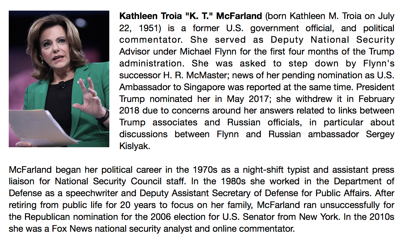 KT McFarland Picture